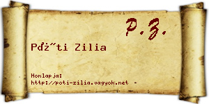 Póti Zilia névjegykártya